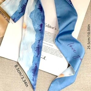 ***SOLD*** Oil Painting Silky Scarf Tied Headband Vintage All Match